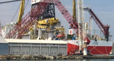 Fatih Sondaj Gemisi'nin kulelerinin montajı tamamlandı, dev vincin sökümüne başlandı