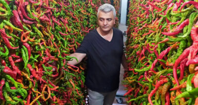 Edirne’de ciğerci esnafı 80 ton acı biber kurutuyor