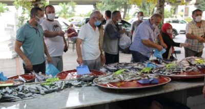 Rize’de balık tezgahlarında palamut izdihamı