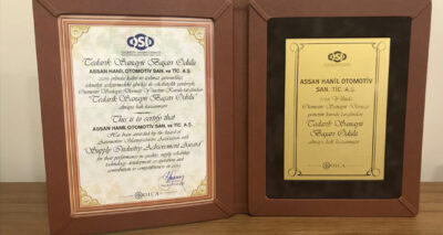 Assan Hanil, ‘OSD Tedarik Sanayi Başarı Ödülü’nü aldı
