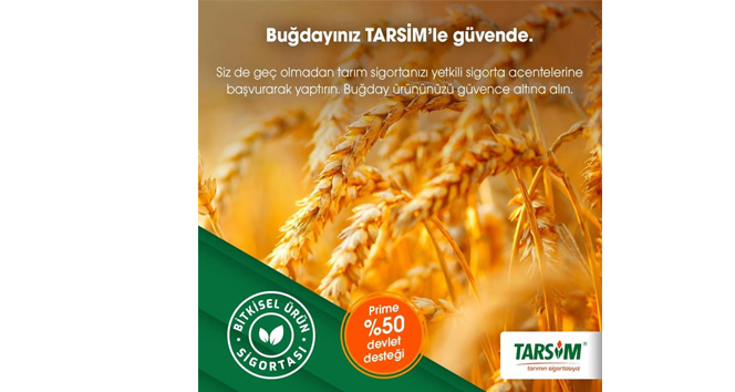 TARSİM: 'Buğday ürününüz güvende'