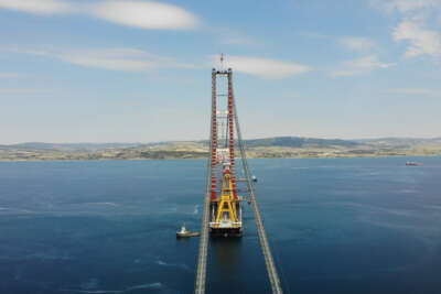1915 Çanakkale Köprüsü’nün 3’üncü mega blok tabliye montajı başladı