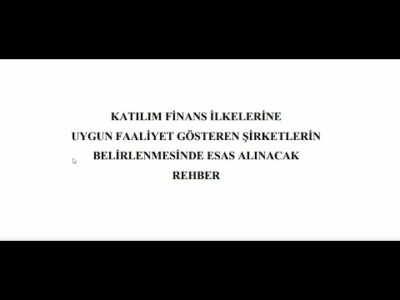 Katılım Finans İlkeleri Bilgi Formu (KAFİF) Bildirimleri